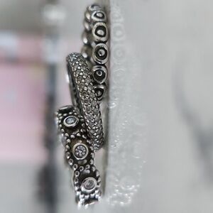 Pandora Silver Stacked Rings